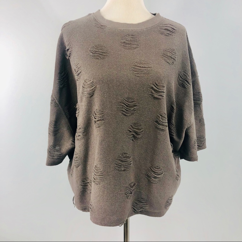 Zara • Oversize Distressed Pullover Sweater Small